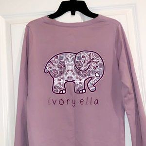 IVORY ELLA- Dusty Lilac Long Sleeve Elephant Tee